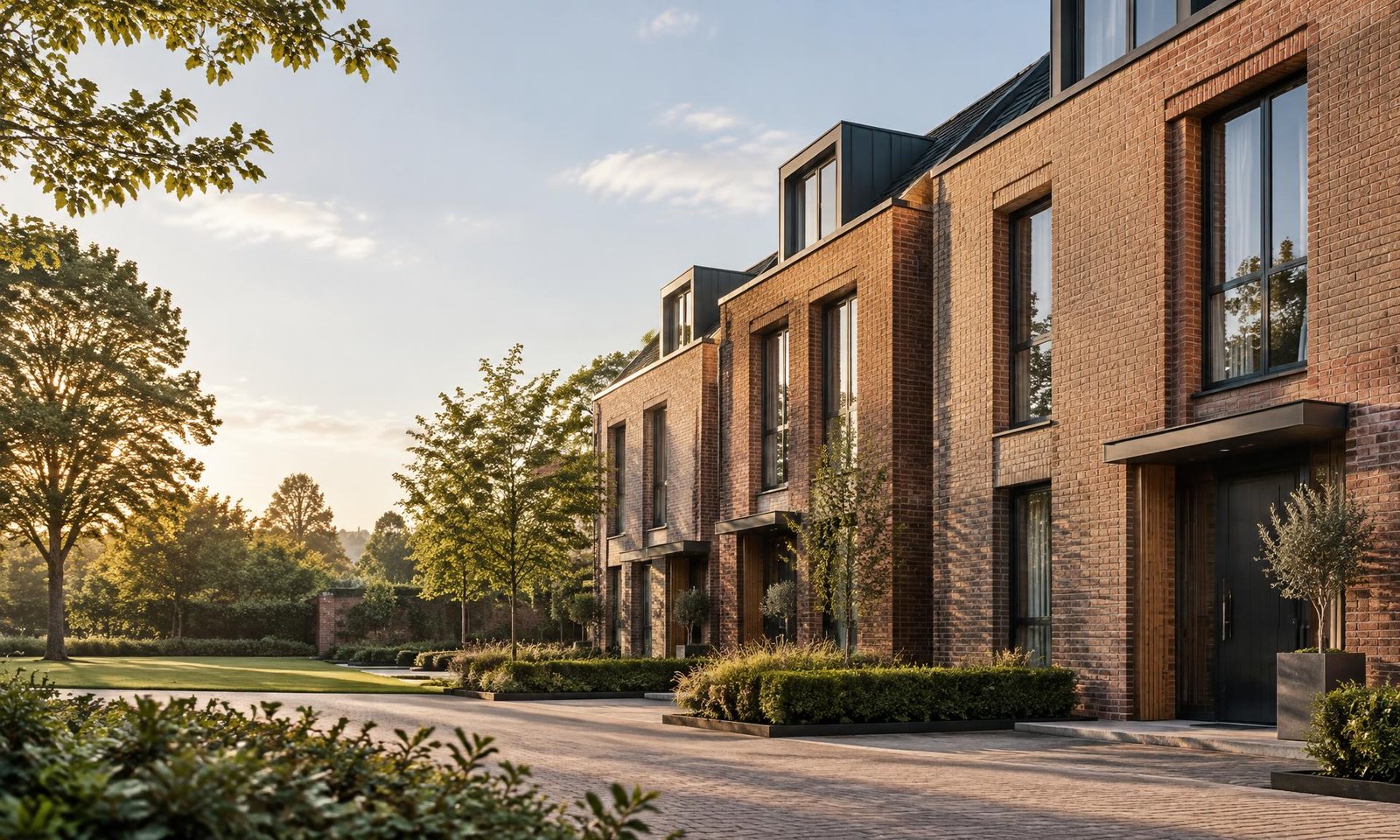 Contemporary brick homes in the English Midlands
